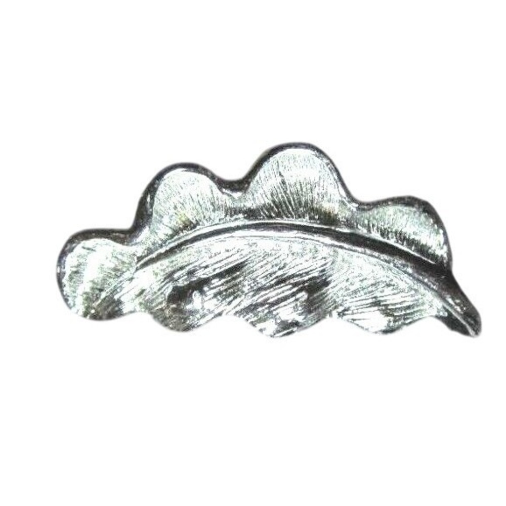 Vintage Small Silver Floral Leaf Etched Designer Signed Gerry's Brooch Pin‎